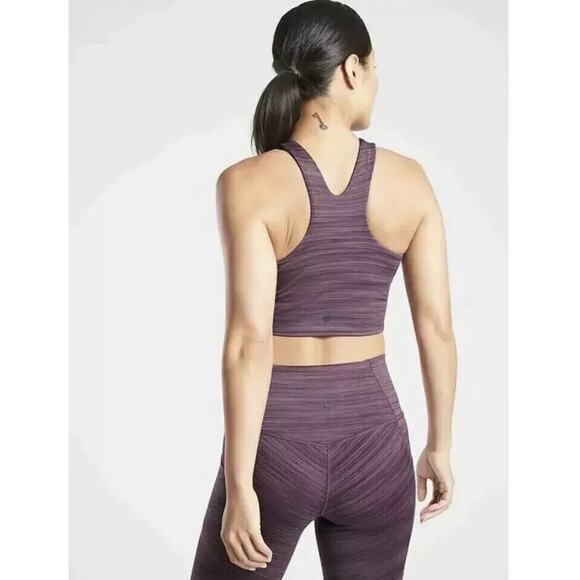 NWT Athleta Conscious Space Dye Crop Violet Purple Tank Sports Bra Stretch Small - Picture 7 of 10